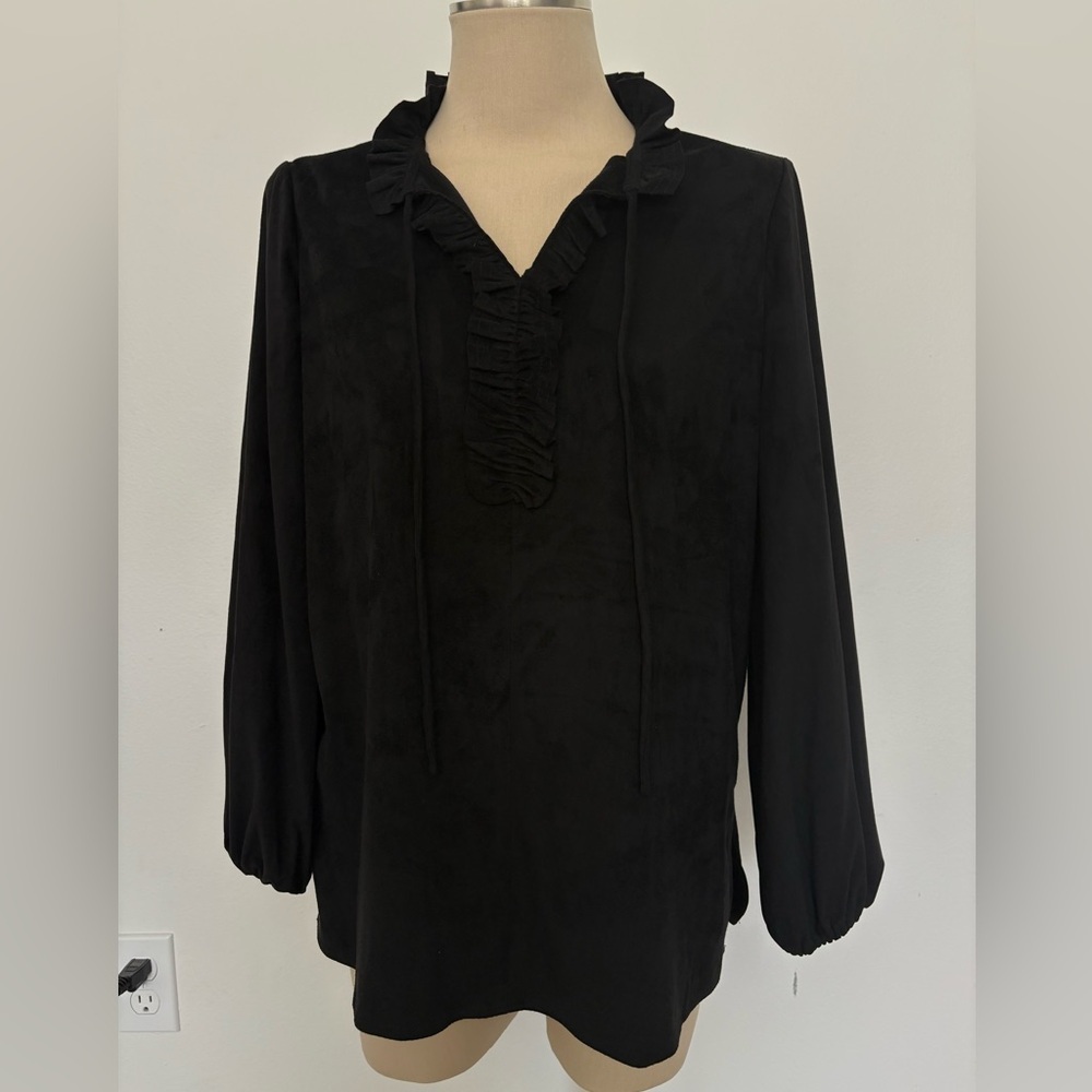 Tyler Boe Black Ruffle Blouse